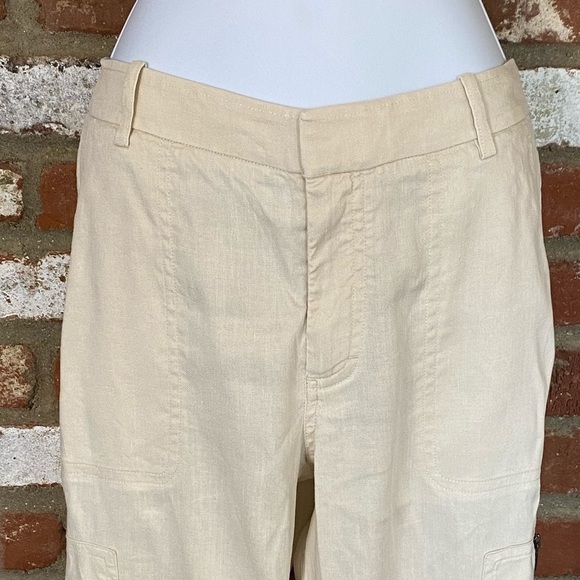 VINCE Ivory Linen Blend Cargo Jogger Trouser Pants - Picture 8 of 9